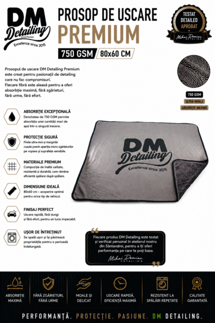 Prosop Uscare DM Detailing Premium 750GSM 80×60cm